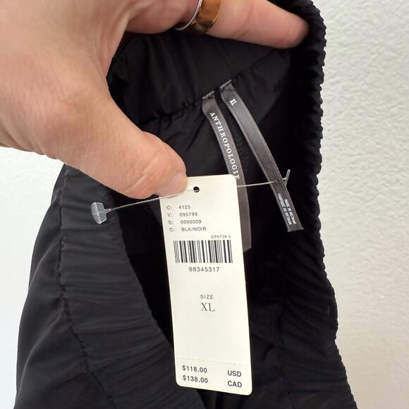 [Anthropologie] Black Elastic Waist Relaxed Fit Slouchy Cargo Shorts NWT Size XL - Picture 10 of 11